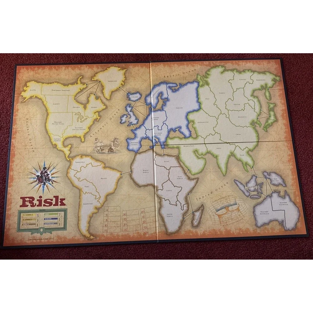 Risk Board Game Hasbro Game Of Global Domination 2003 Strategy 2-6 Players